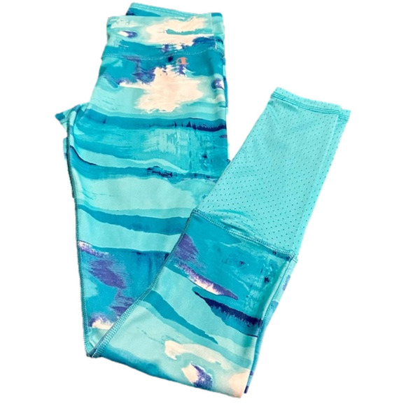 CHAMPION Small Powertrain Blue/White Multicolored Women’s Leggings EUC - Picture 2 of 5